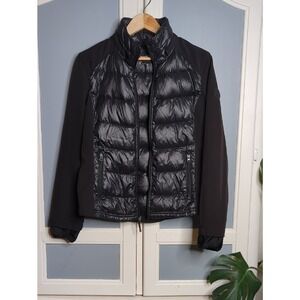 Black Quilted Puffer Front Jacket